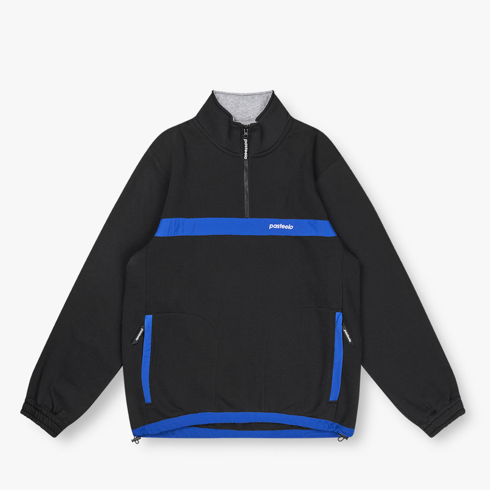 CONTRAST QTR ZIP - BLACK/ROYAL