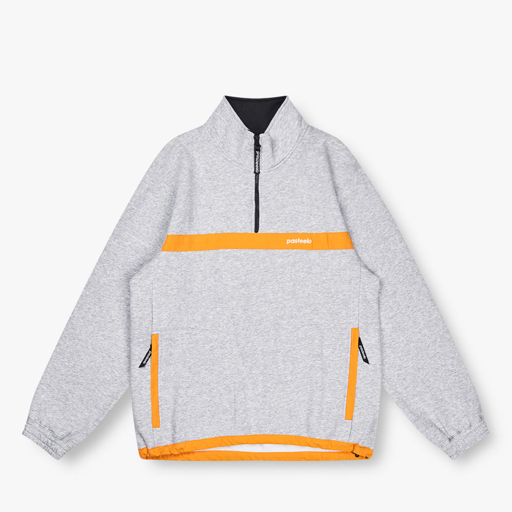 CONTRAST QTR ZIP - HEATHER GREY/GOLD