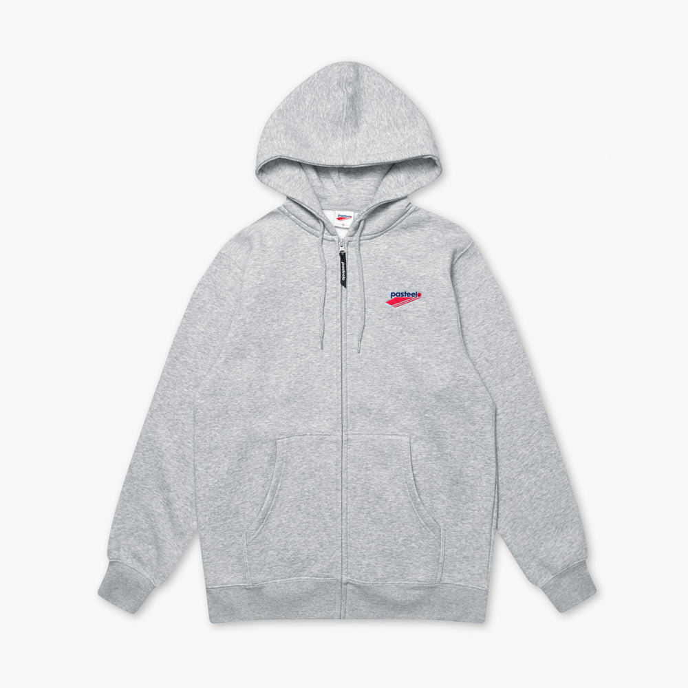 EMB O.G. ZIP HOODIE - HEATHER GREY