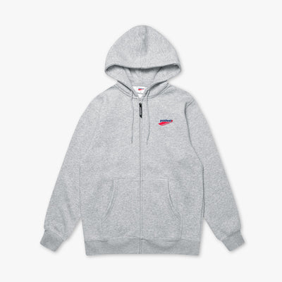 EMB O.G. ZIP HOODIE - HEATHER GREY