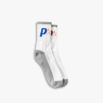 P STEELO SOCKS - WHITE/GREY