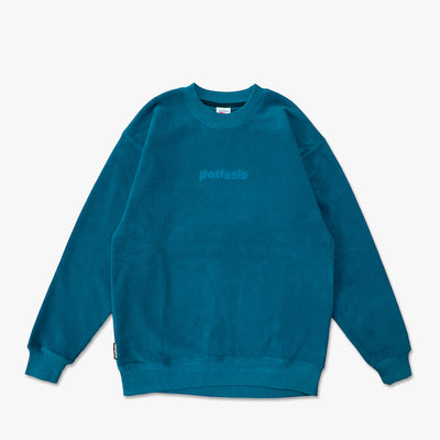 SCRIPT POLARFLEECE CREWNECK - DARK TEAL