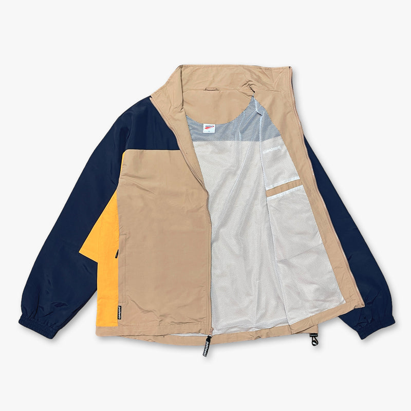 SPORTS WINDBREAKER - NAVY/TAN/GOLD