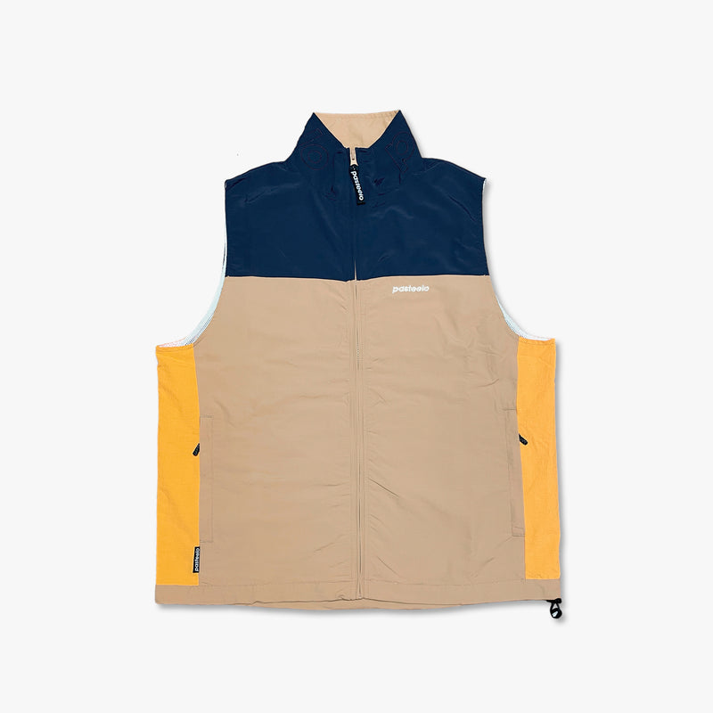 SPORTS WIND VEST - NAVY/TAN/GOLD